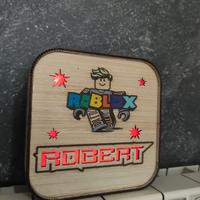 Lampada LED personalizzabile in legno