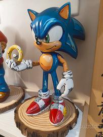 Sonic stampato in 3d e dipinto a mano