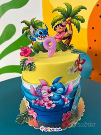 Torta finta a tema Lilo & Stitch – fatta a mano