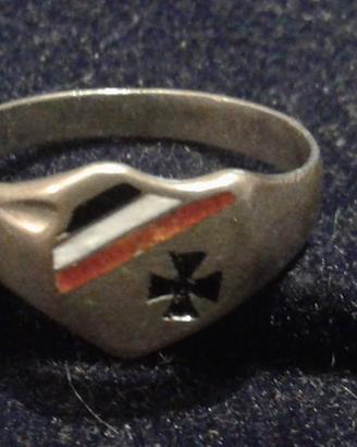 Anello Argento WW1 Croce Germania Prussia Smalti