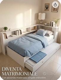 Divano prontoletto sing/ matr. Libreria