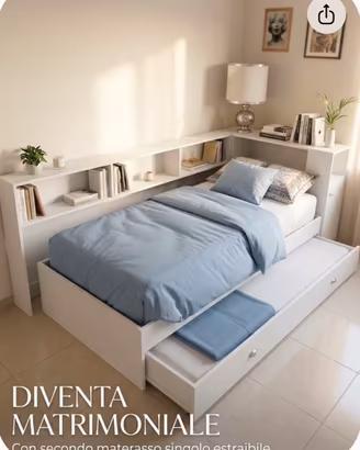 Divano prontoletto sing/ matr. Libreria