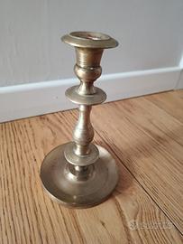 Candeliere vintage in ottone massiccio pesante