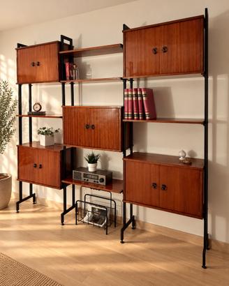 Libreria modulare in stile scandinavo vintage anni