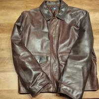 Giubbino marrone uomo in pelle