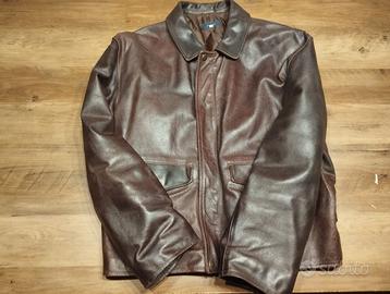 Giubbino marrone uomo in pelle