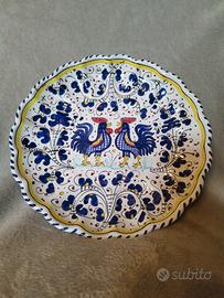 Piatto in ceramica di Deruta. Vintage anni '80