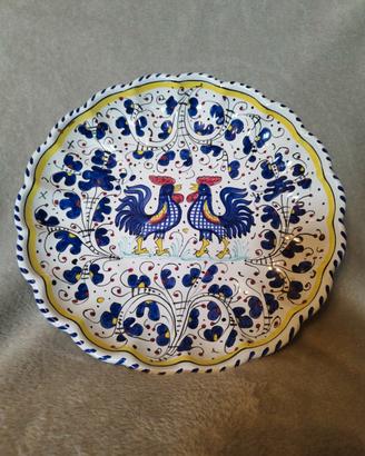 Piatto in ceramica di Deruta. Vintage anni '80