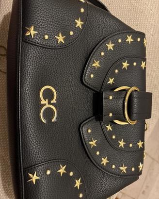 Borsa Gio Cellini nera con stelle dorate e catena