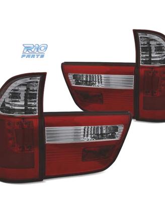 FANALI BMW X5 E53 99-03 ROSSO AFFUMICATO LED