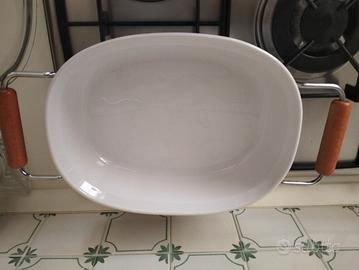 pirofila porcellana bianca da forno con supporto 
