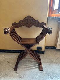 Savonarola antica sedia in legno