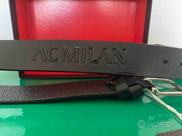 Cintura ufficiale AC Milan con logo in vera pelle