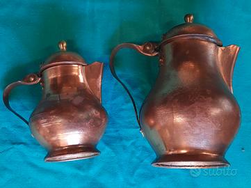 Coppia Brocche Caraffe in Rame Vintage – Set Arred