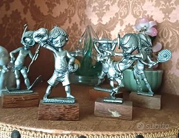 collezione statuette in peltro 