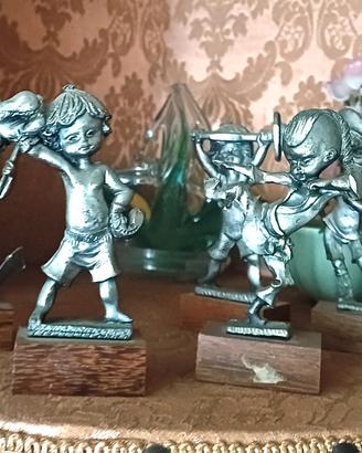 collezione statuette in peltro 
