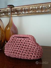 borsa uncinetto rosa nuova