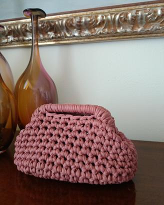borsa uncinetto rosa nuova