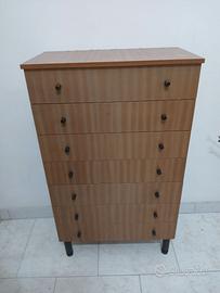 Cassettiera Settimino, Vintage noce.