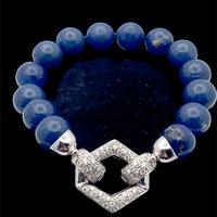 BRACCIALE ORO BIANCO 18 KT LAPISLAZZULI diamanti