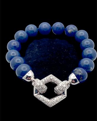 BRACCIALE ORO BIANCO 18 KT LAPISLAZZULI diamanti
