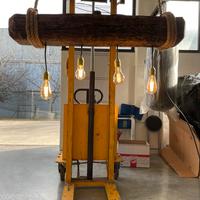 Lampadario trave in legno