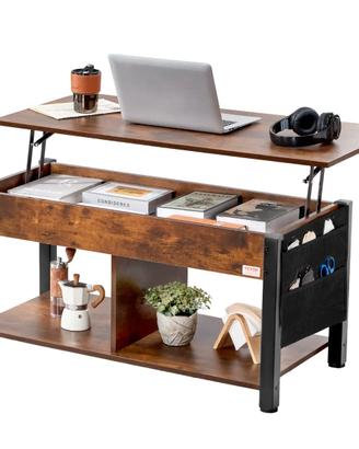 Tavolino da caffè Sollevabile Rettangolare Marrone