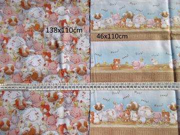 2 Tessuti 100% cotone. Bunnies by the bay