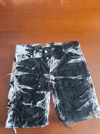 Pantaloncino strappato bianco e nero M