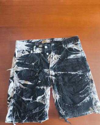 Pantaloncino strappato bianco e nero M