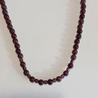 Collana in vero granato con chiusura in argento 