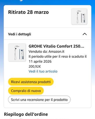 Doccia colonna Grohe Vitalio comfort