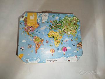 Puzzle Mappa del Mondo Janod 300 pezzi – Valigetta