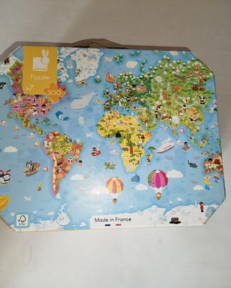 Puzzle Mappa del Mondo Janod 300 pezzi – Valigetta