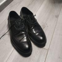 Scarpe stringate uomo nere in vera pelle n.45