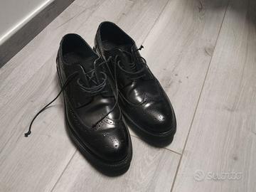 Scarpe stringate uomo nere in vera pelle n.45