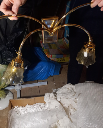 Lampada vetro di Murano ed oro zecchino