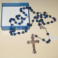 Rosario in argento 925 con grani in lapislazzulo