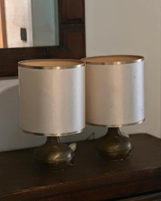 Coppia lampade da comodino in ottone