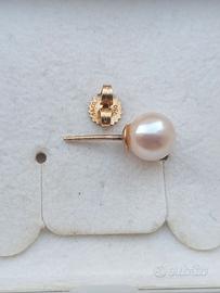 Oro 750 18 Carati Orecchino con Perla Naturale 