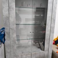 PARETE ATTREZZATA + MADIA + VETRINA