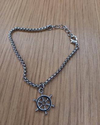 bracciale acciaio con timone