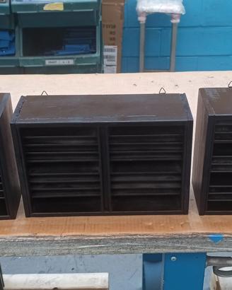 Set di 3 scaffali porta CD da parete in legno neri