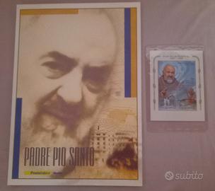 Folder Padre Pio Santo e Foglietto Vaticano 1999