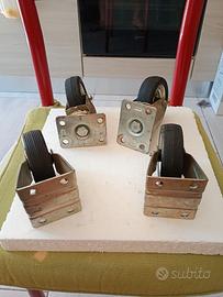 4 ruote in gomma x carrello 80 mm