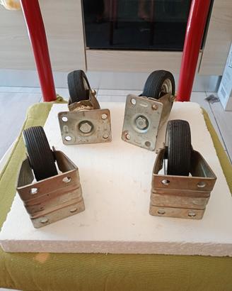 4 ruote in gomma x carrello 80 mm