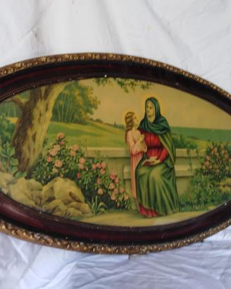 'Cornice ovale con stampa (Capoletto letto)'900