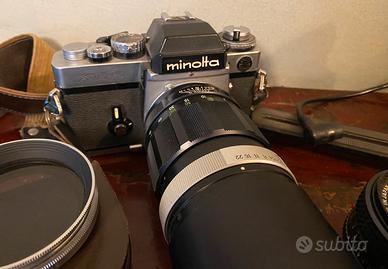 Minolta XE-5+3 obiettivi Rokkor+staffa+filtro