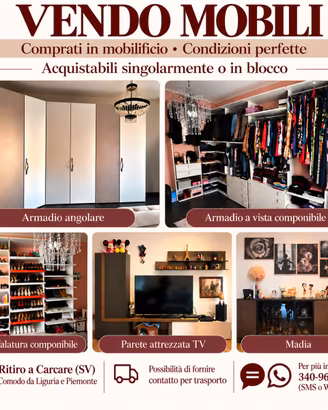 Armadi, parete TV, madia in blocco o separatamente