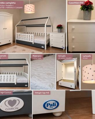 Cameretta montessori+armadio+cassettiera+materasso